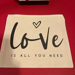 Canvas Zipper Pouch | “Love Is All You Need” | 9” x 10.75”